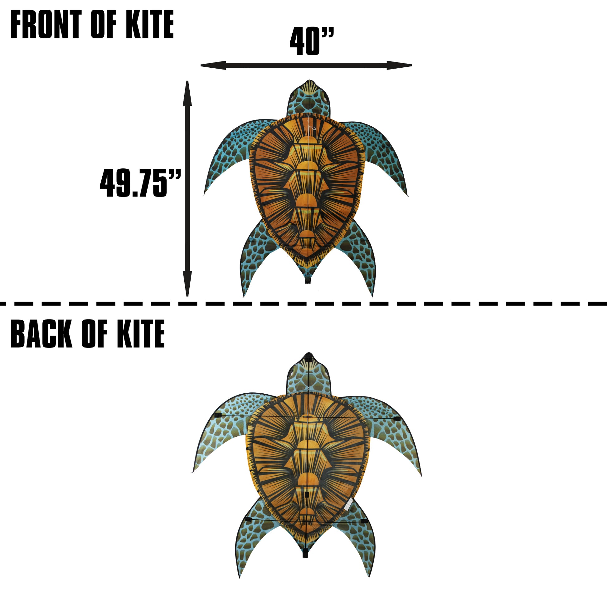 windnsun sealife seaturtle nylon kite dimensions