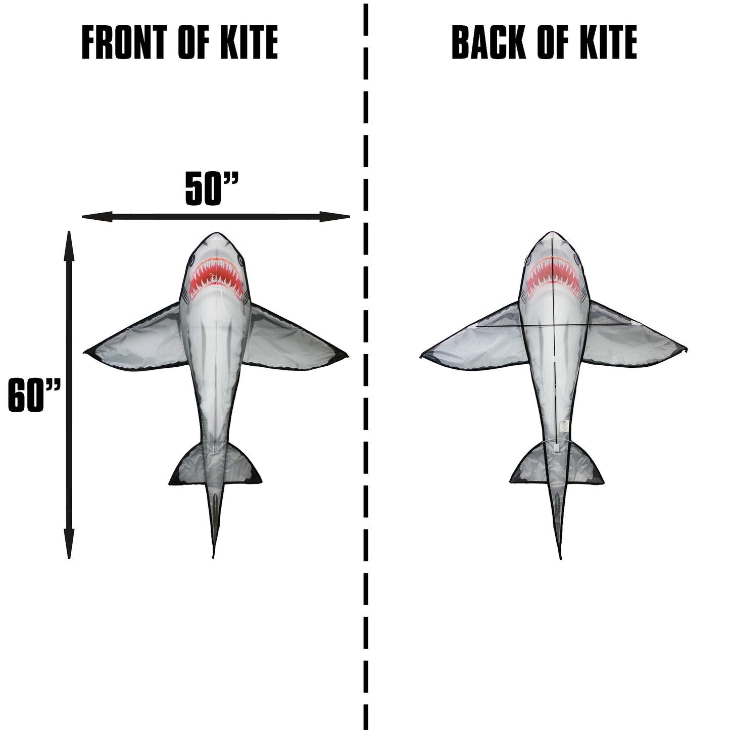 windnsun sealife great white shark nylon kite dimensions