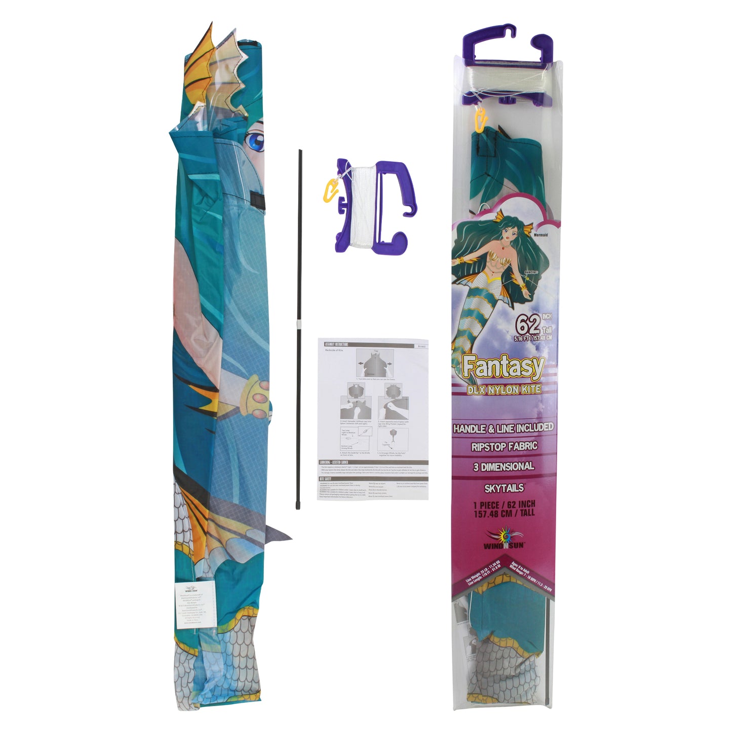windnsun fantasyfliers mermaid nylon kite package