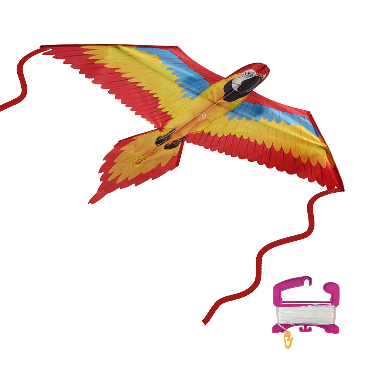 windnsun fantasyfliers red macaw nylon kite
