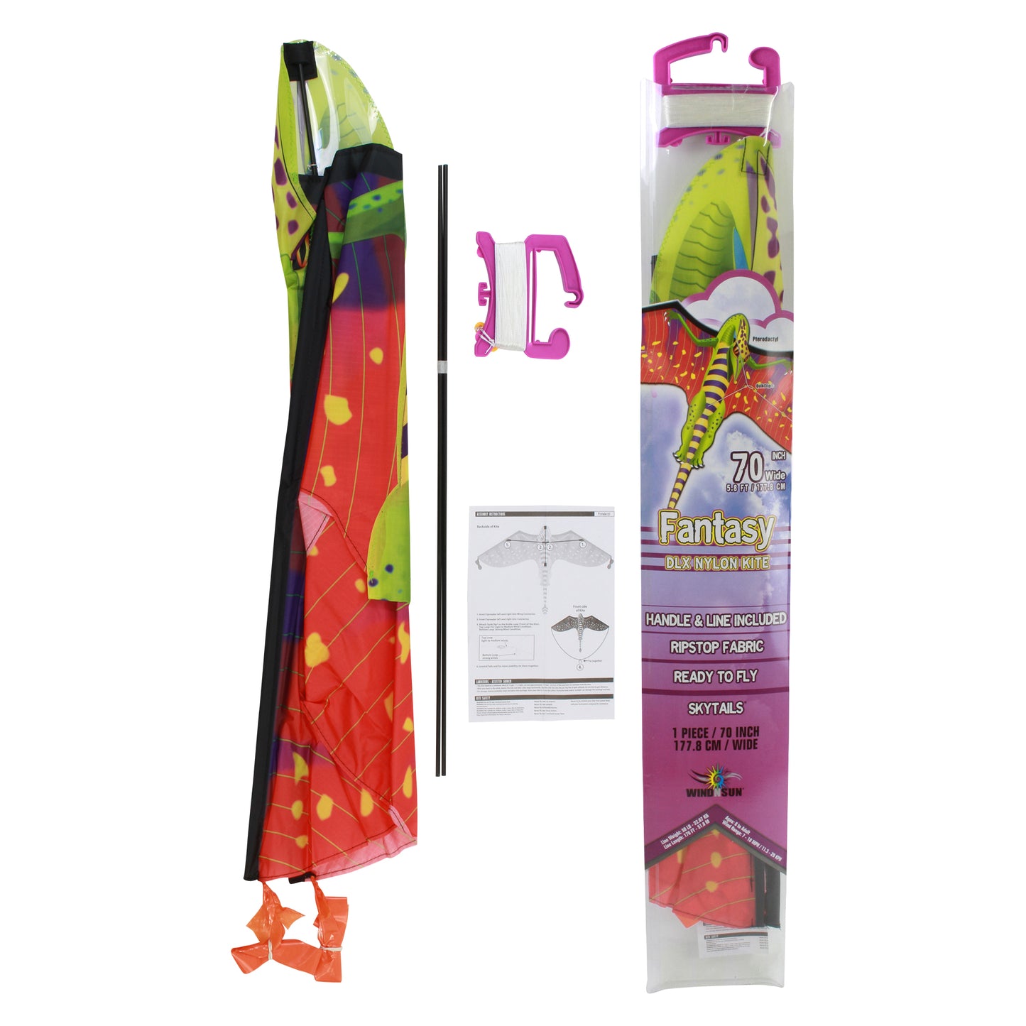windnsun fantasyfliers pterodactyl nylon kite package