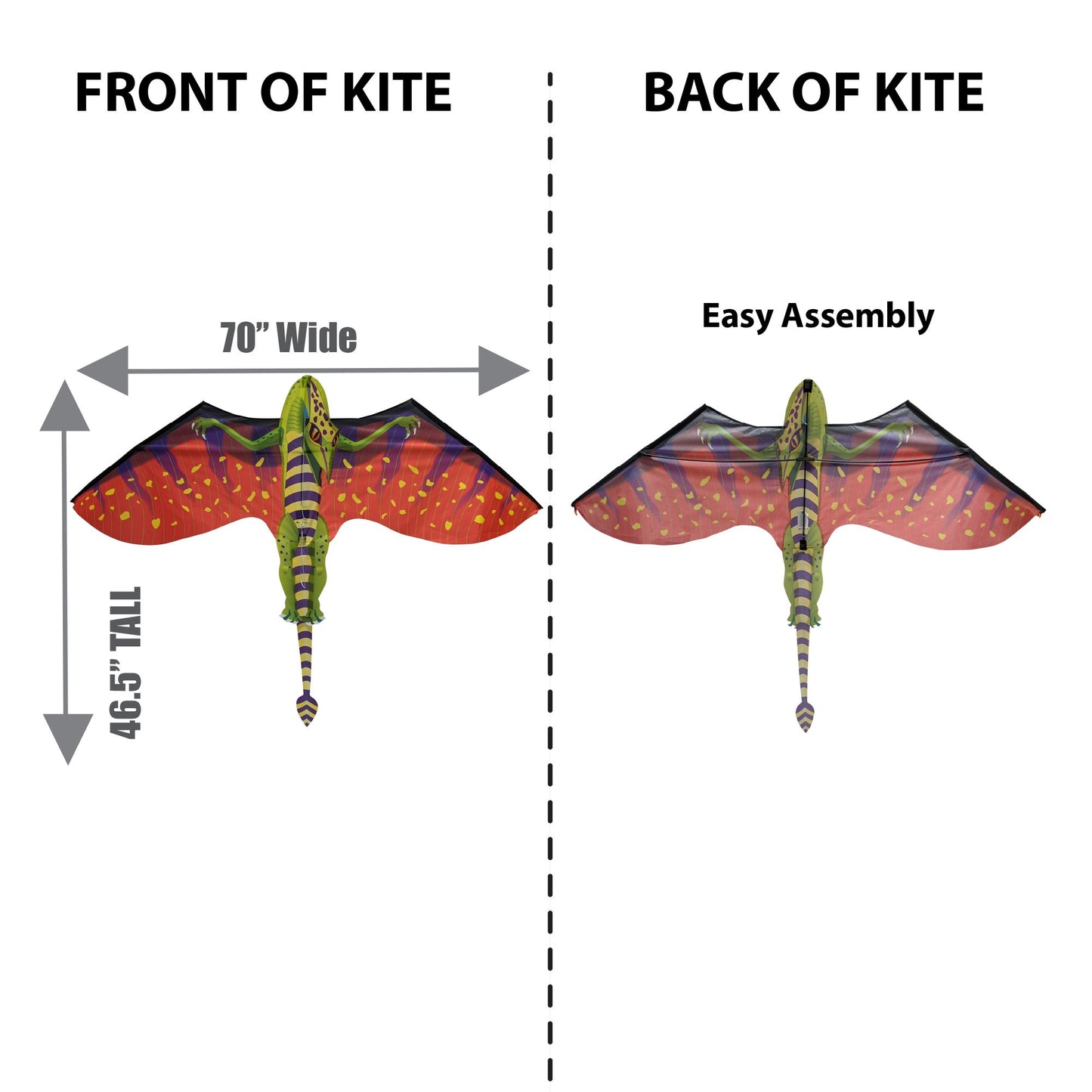 windnsun fantasyfliers pterodactyl nylon kite dimensions