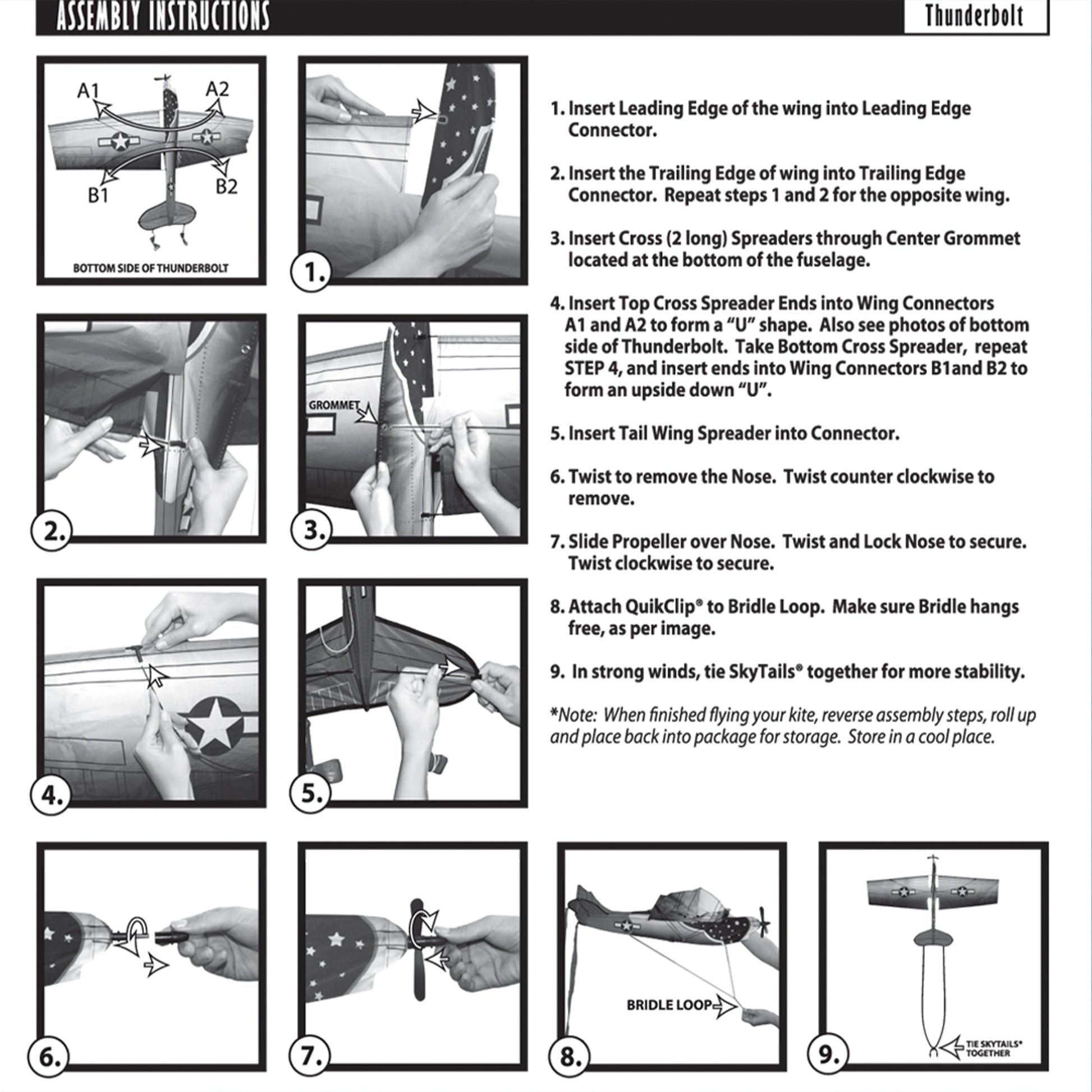 windnsun windforce thunderbolt 3d nylon kite assembly instructions