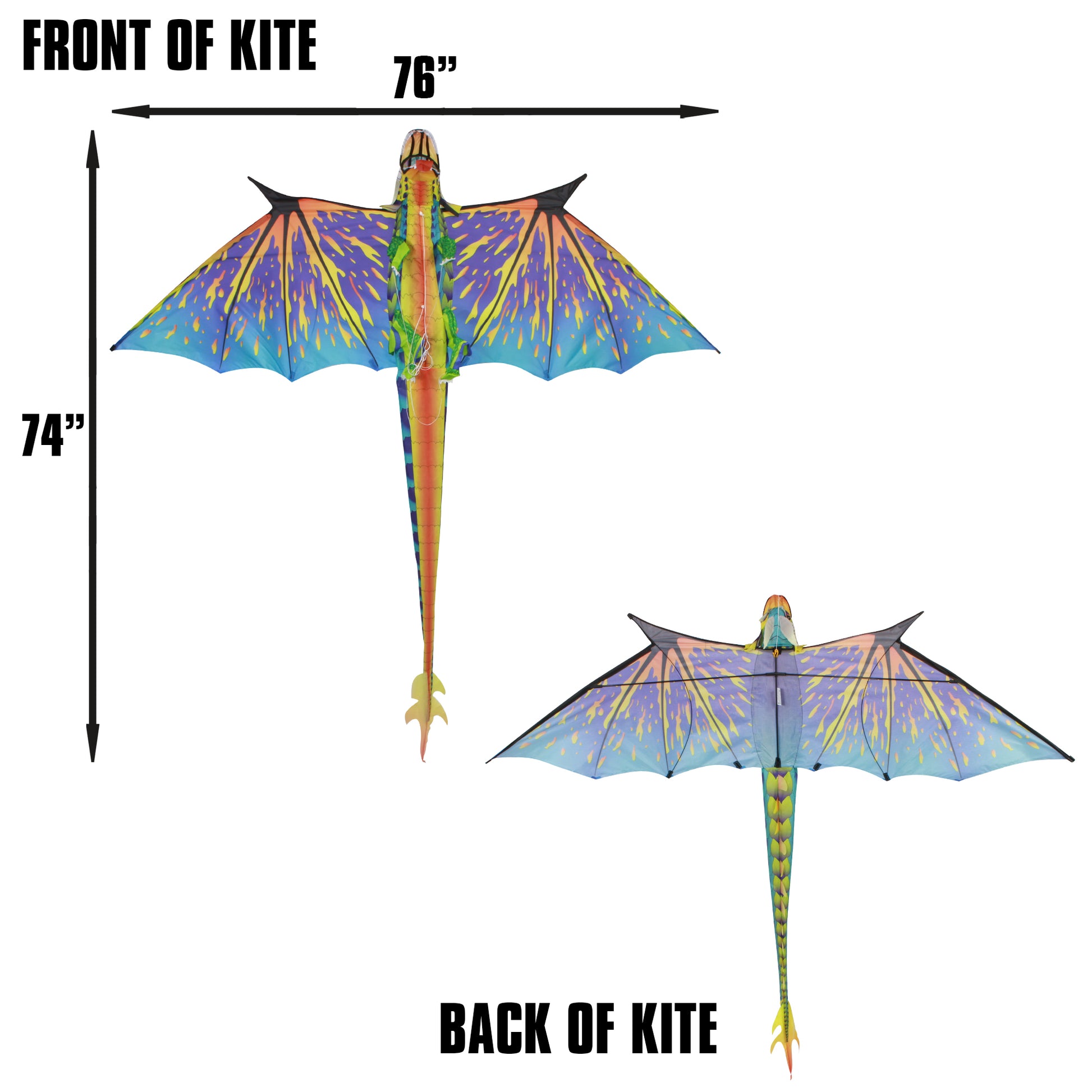 windnsun supersize 3d blue dragon nylon kite dimensions