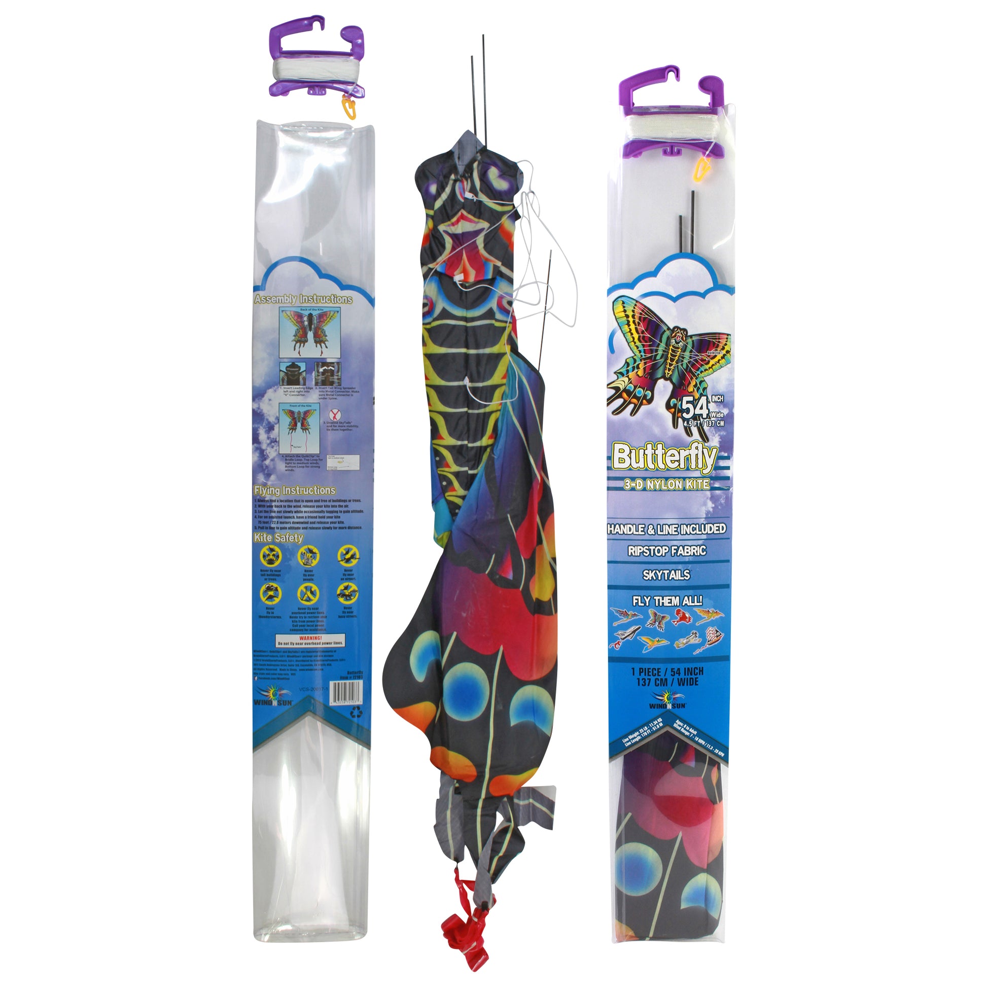 windnsun supersize 3d butterfly nylon kite package