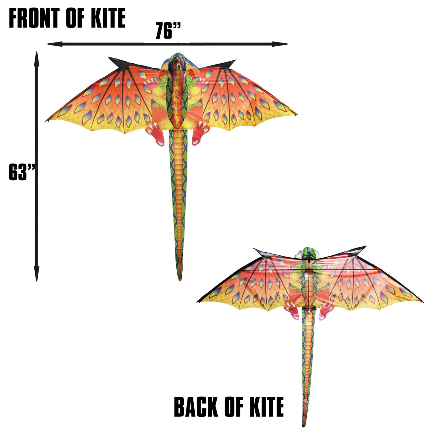 windnsun supersize 3d green dragon nylon kite dimensions