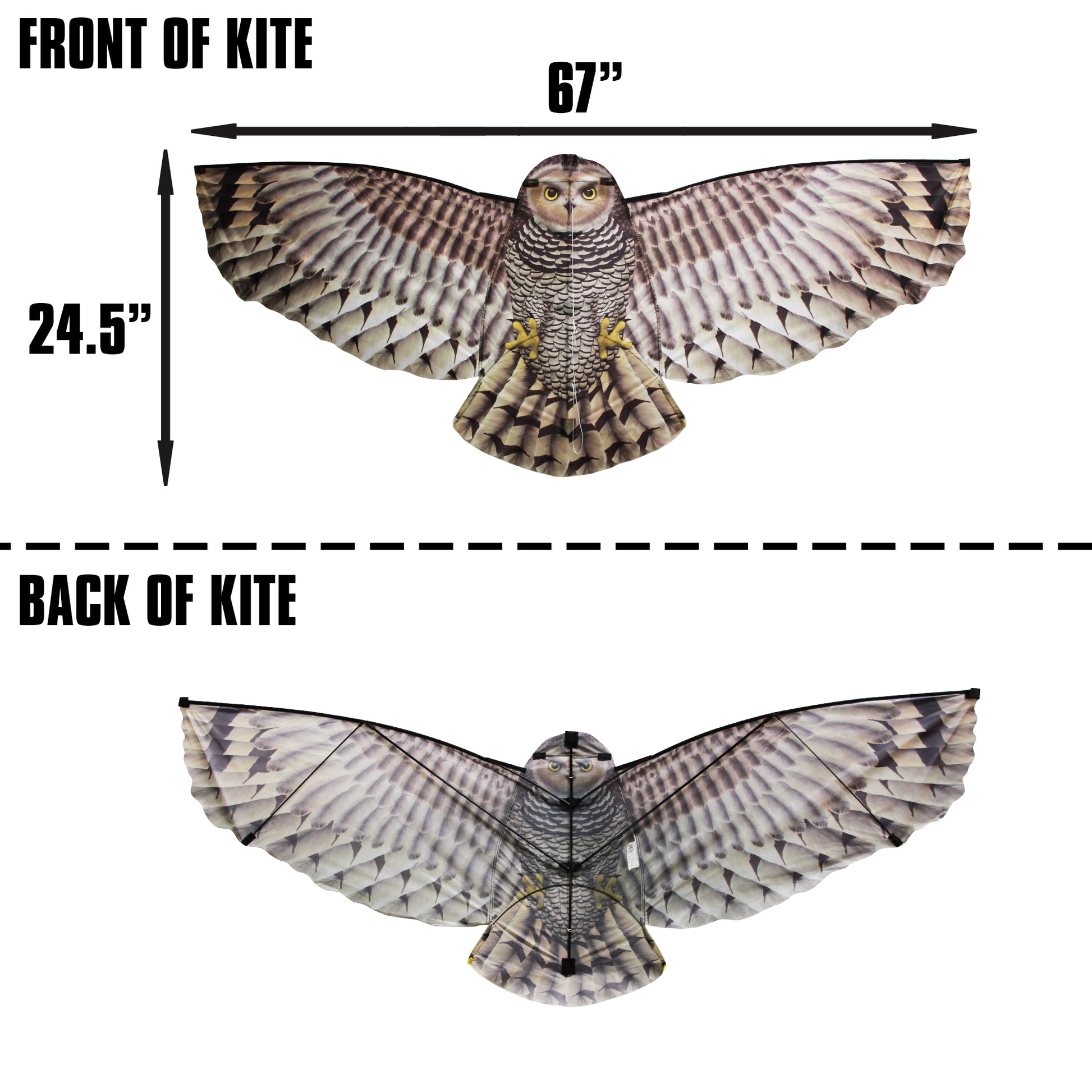 windnsun supersize 2d owl nylon kite dimensions