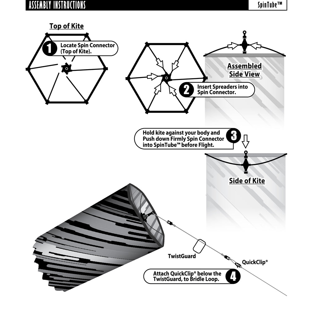 windnsun supersize revo spintube 3d nylon kite assembly instructions