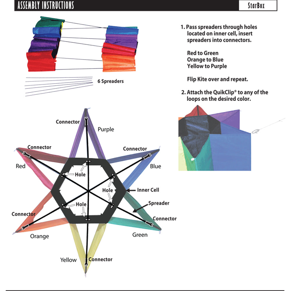 windnsun supersize cellular starbox 3d nylon kite assembly instructions