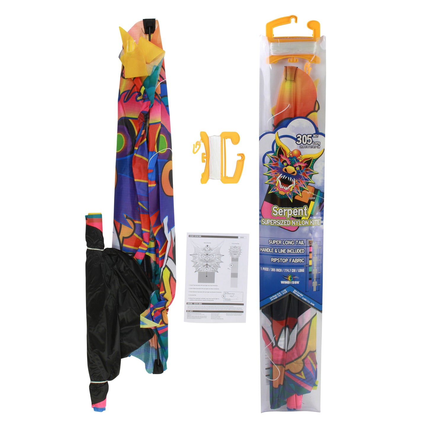 windnsun supersize 3d serpent nylon kite package