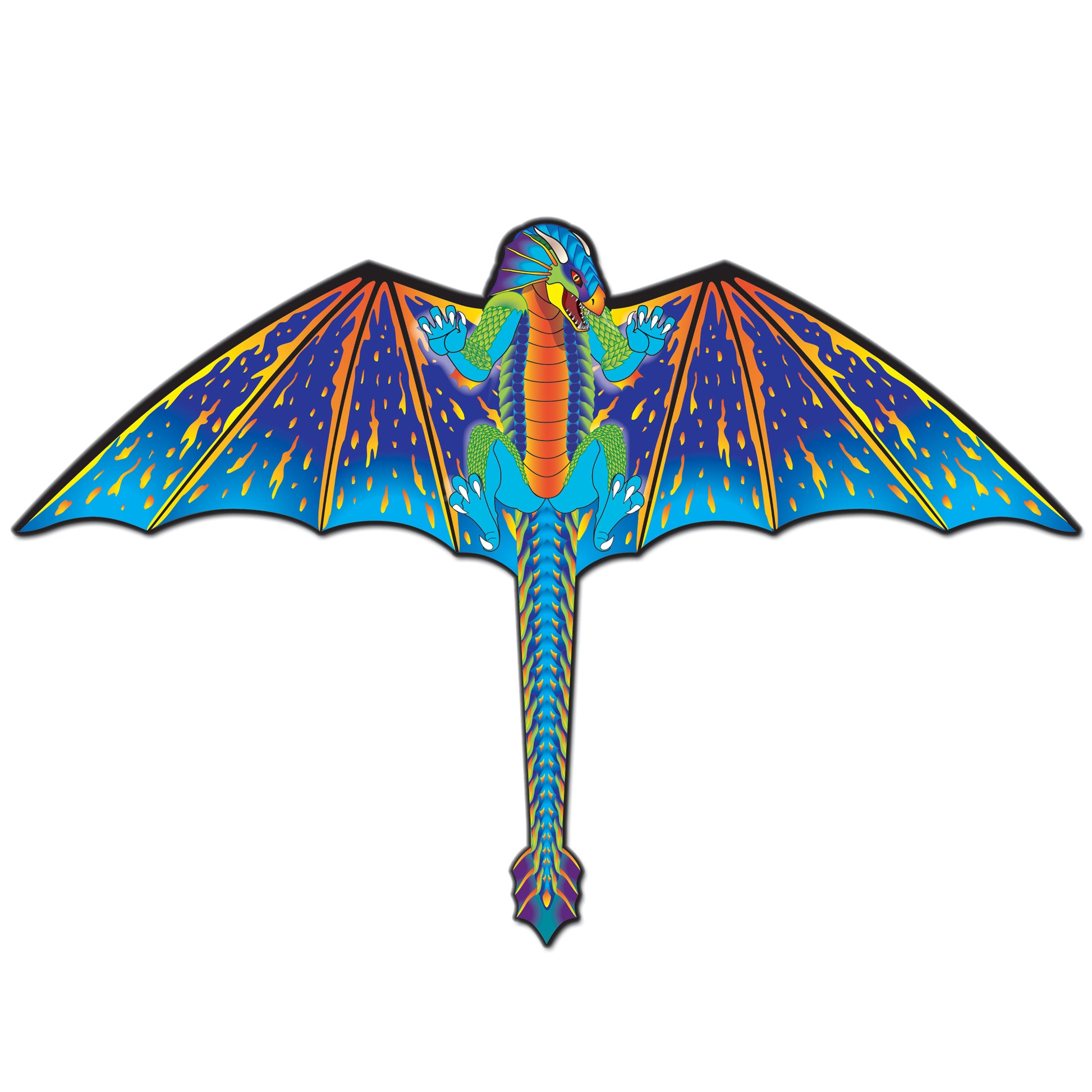 Brainstorm Dragon Windnsun 3-D Nylon Kite, Blue/Green