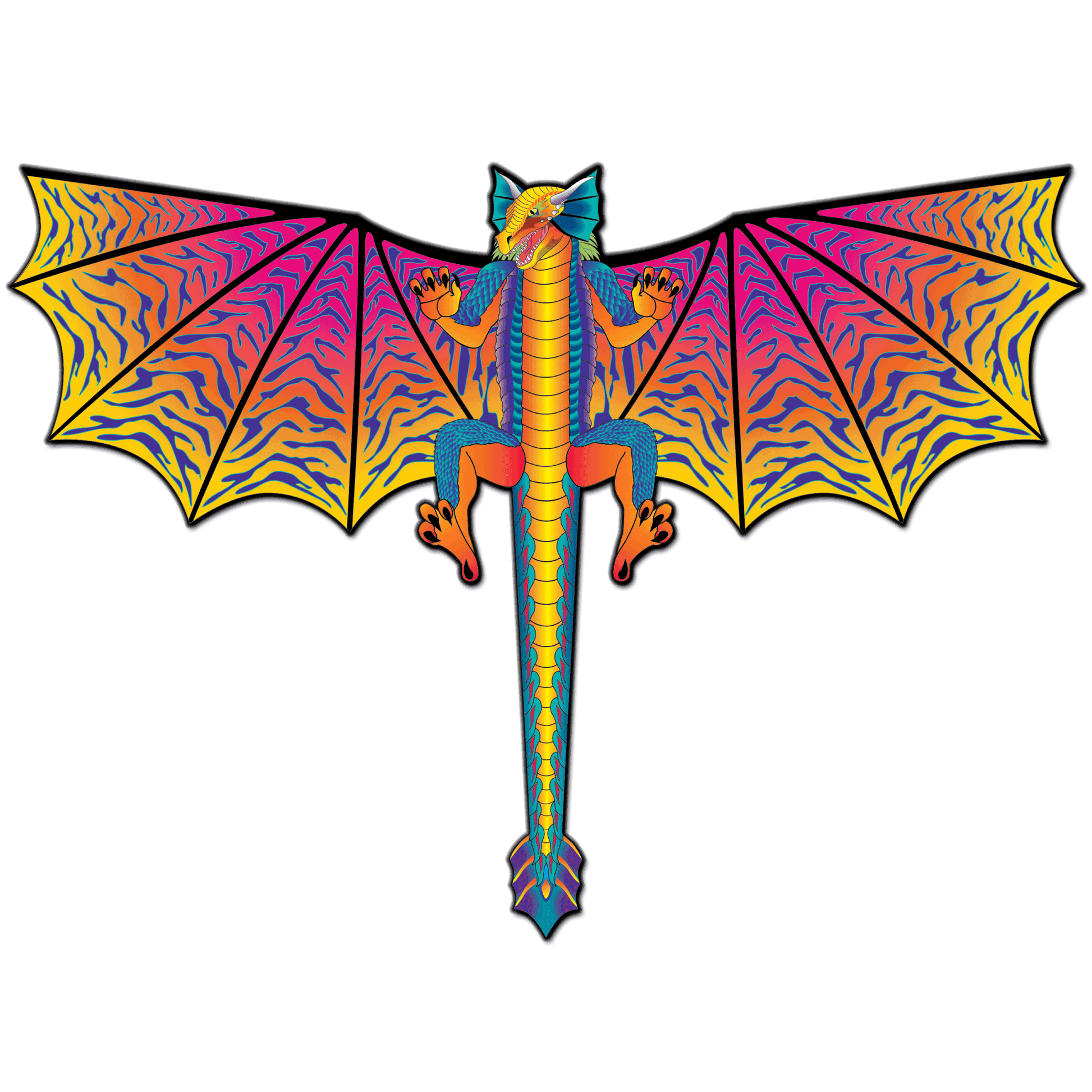 WindNSun SuperSize 2-D Mystic Dragon Ripstop Nylon Dragon Kite, 62 Inches Wide