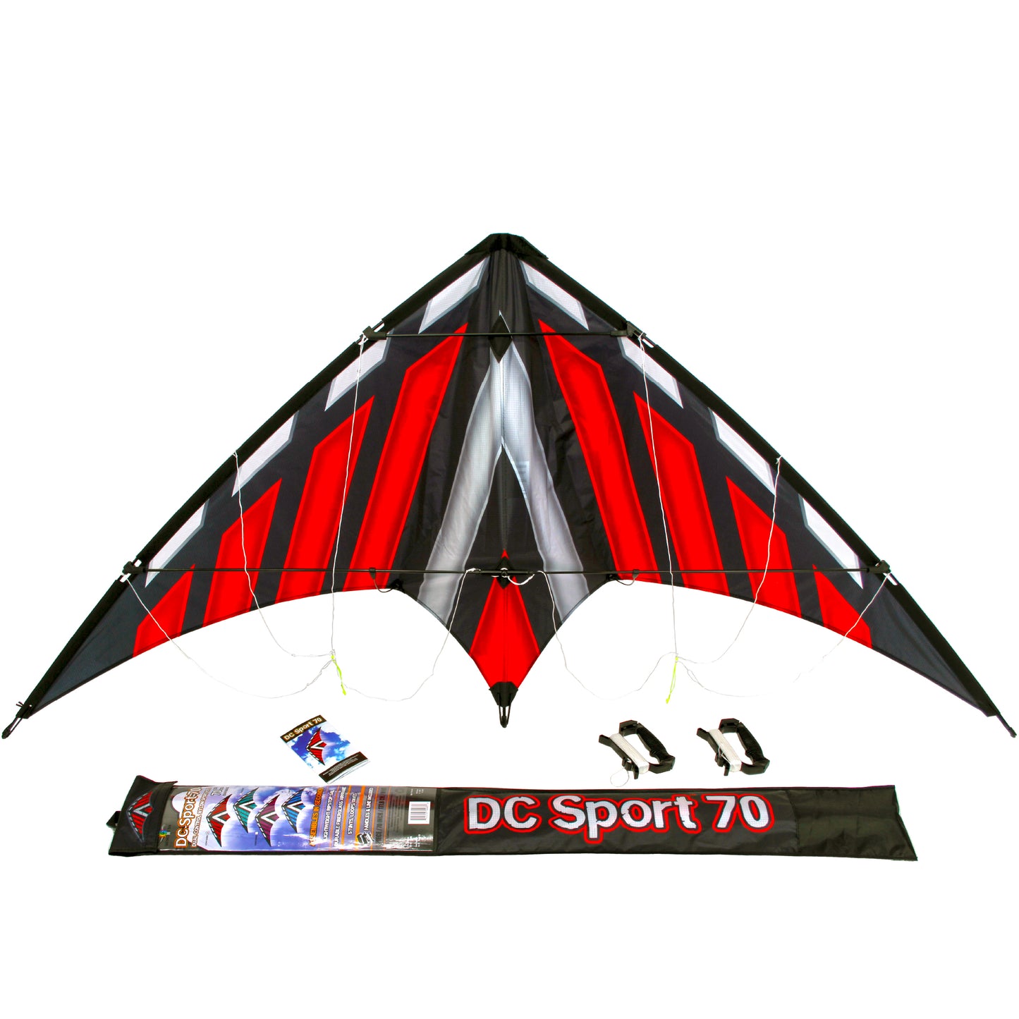 WindNSun NK93 + DC Sport 70 Dual Control Stunt Sport Kite Bundle in Red