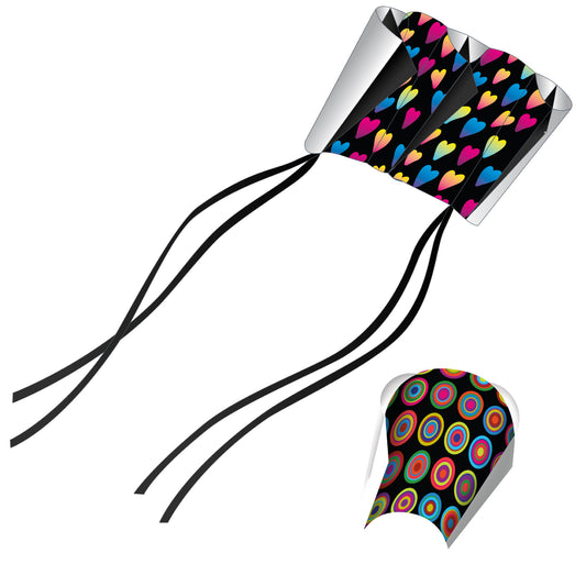 Image of X Kites SkyFoil Hearts + Pocket Kite Circles Parafoil Kite Bundle - No Assembly Required