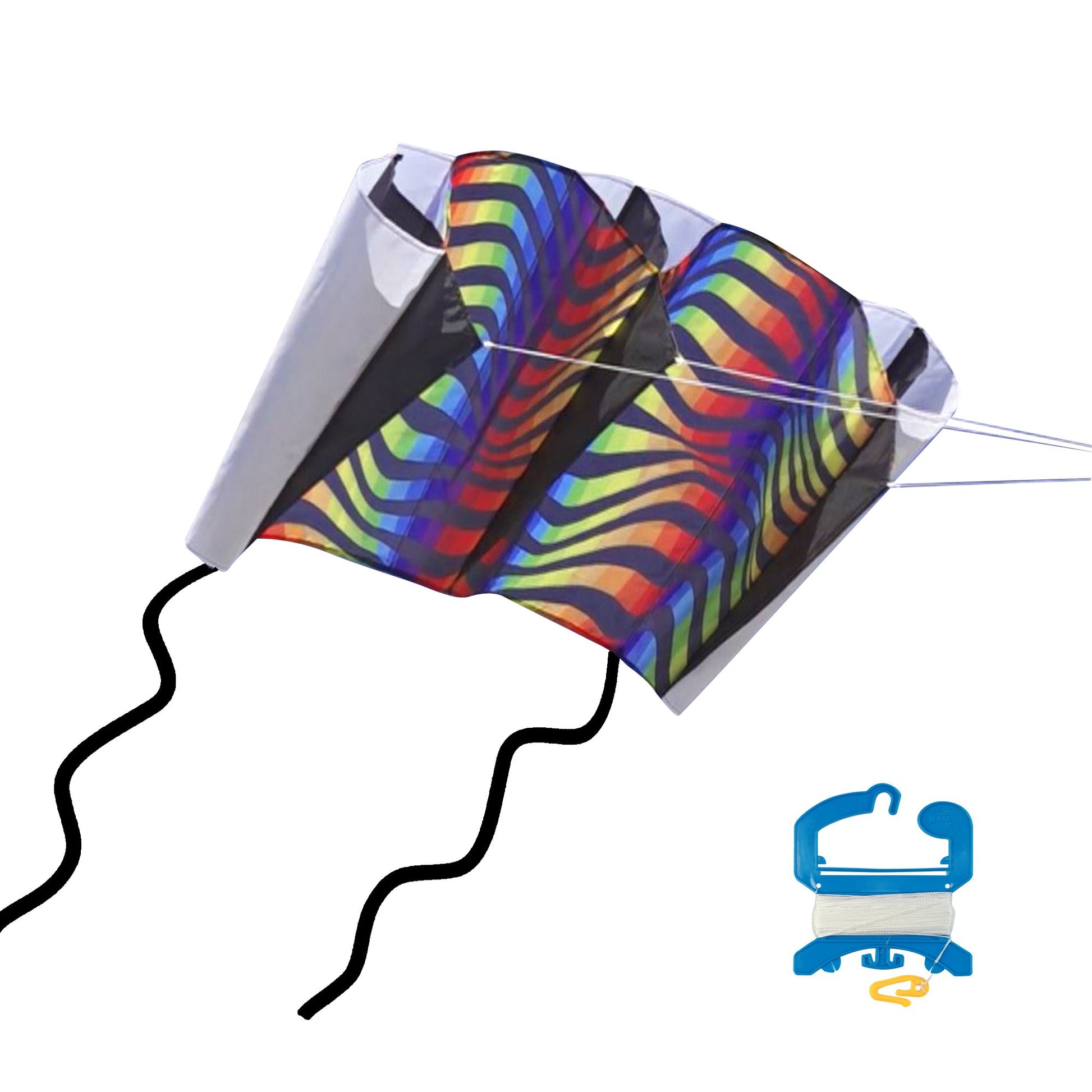 X Kites SkyFoil Waves + Pocket Kite Void Parafoil Kite Bundle - No Assembly Required photo showing handle