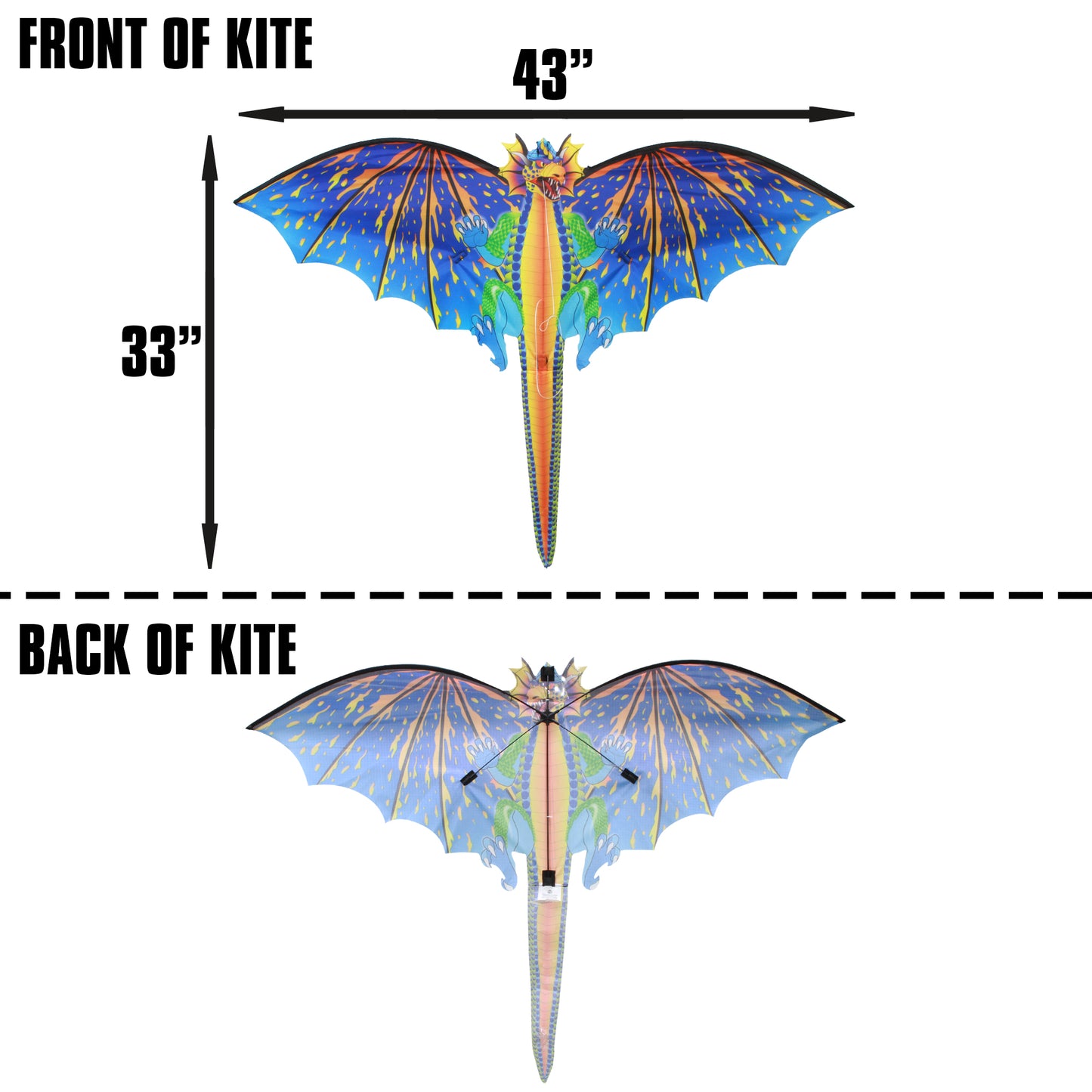 X Kites Rare Air Dragon Nylon Kite dimensions