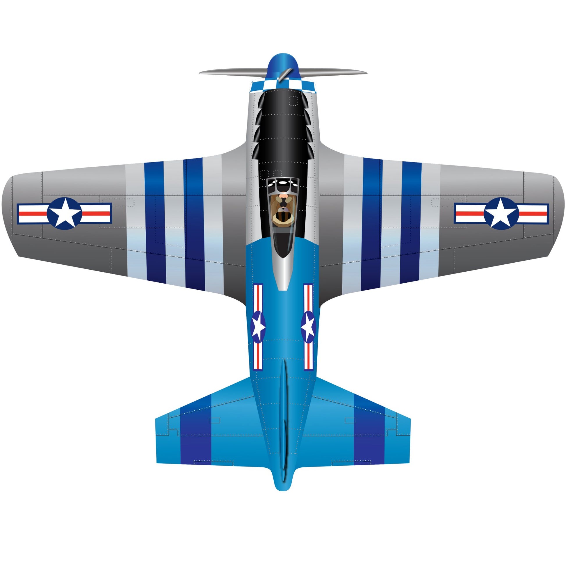 Image of X Kites WindZone P-51 Mustang + X Kites RareAir P-51 Mustang Nylon Kite Bundle