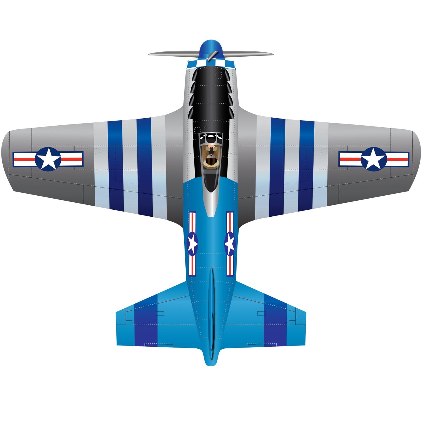 Image of WindNSun FlightZone P-51 Mustang + X Kites RareAir P-51 Mustang Nylon Kite Bundle