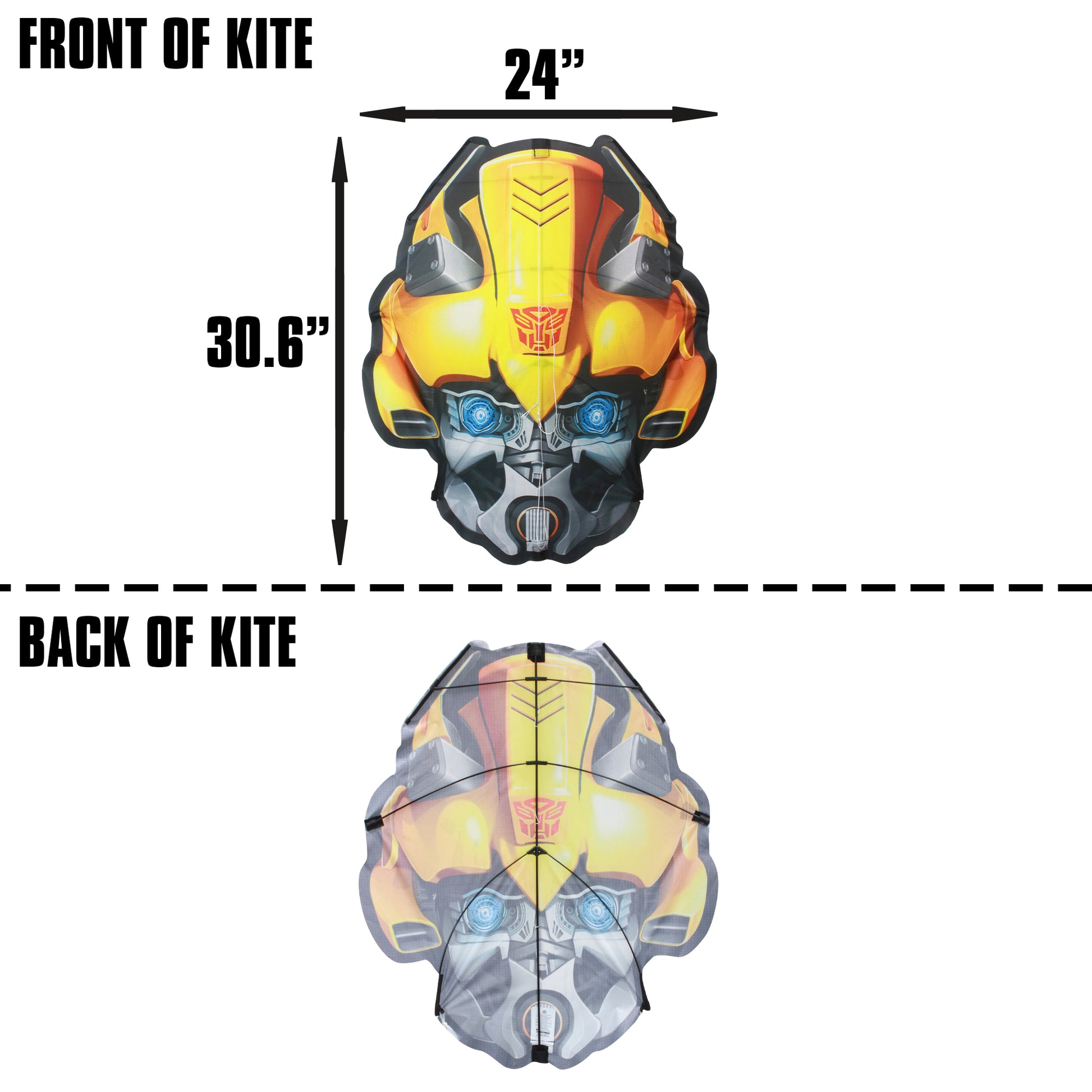 X Kites Face Kite Transformers Bumblebee DLX Nylon Kite dimensions