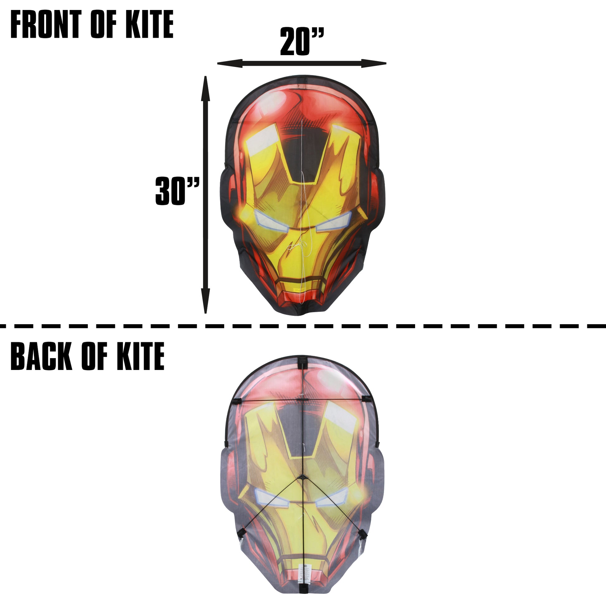 X Kites Face Kite Marvel Avengers Iron Man DLX Nylon Kite dimensions