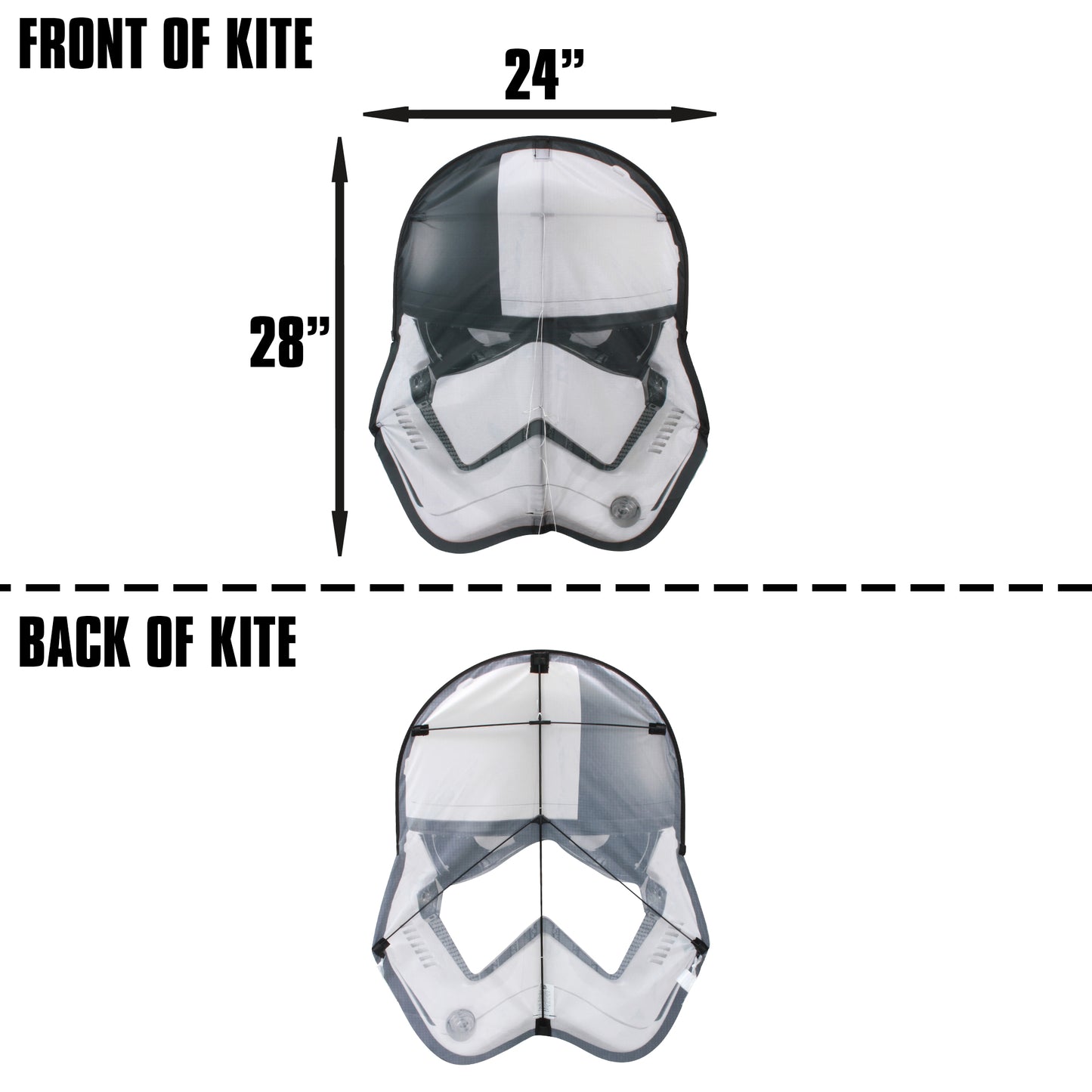 X Kites Face Kite Star Wars The Last Jedi First Order Stormtrooper Executioner DLX Nylon Kite dimensions