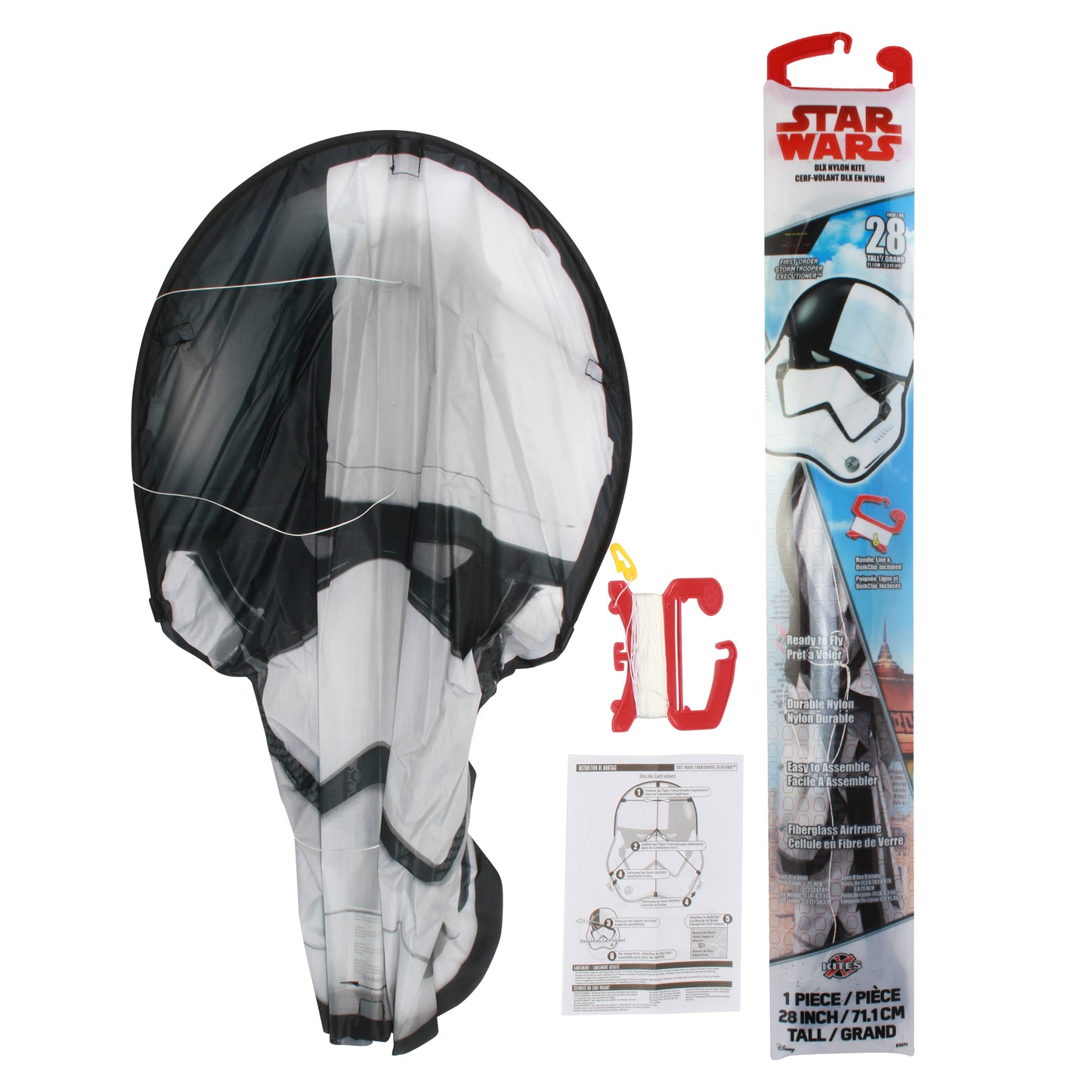 X Kites Face Kite Star Wars The Last Jedi First Order Stormtrooper Executioner DLX Nylon Kite packaging and contents