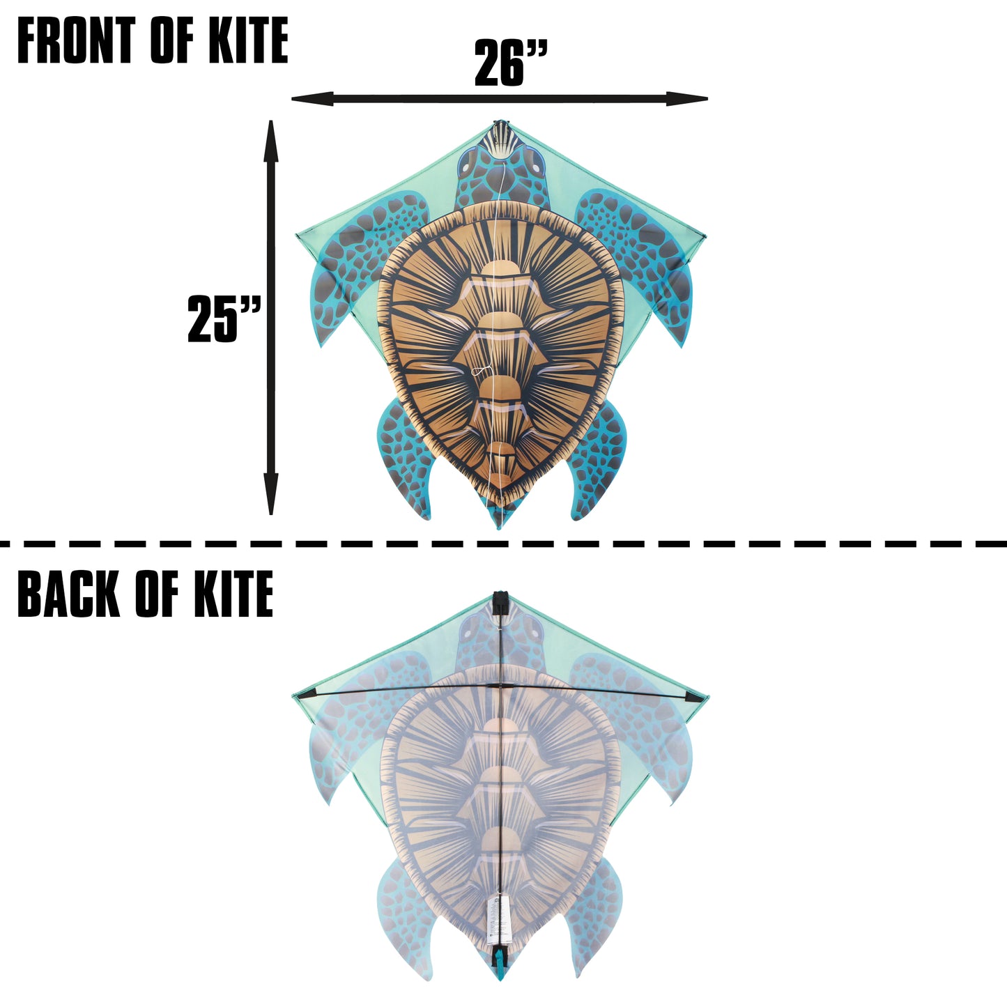 X Kites DLX Diamond Turtle Nylon Kite dimensions