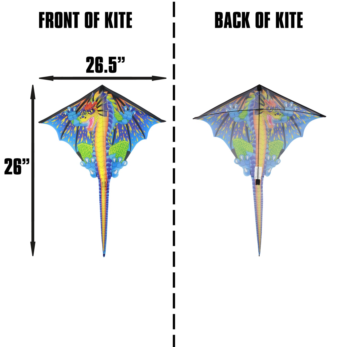 X Kites DLX Diamond Dragon Nylon Kite dimensions