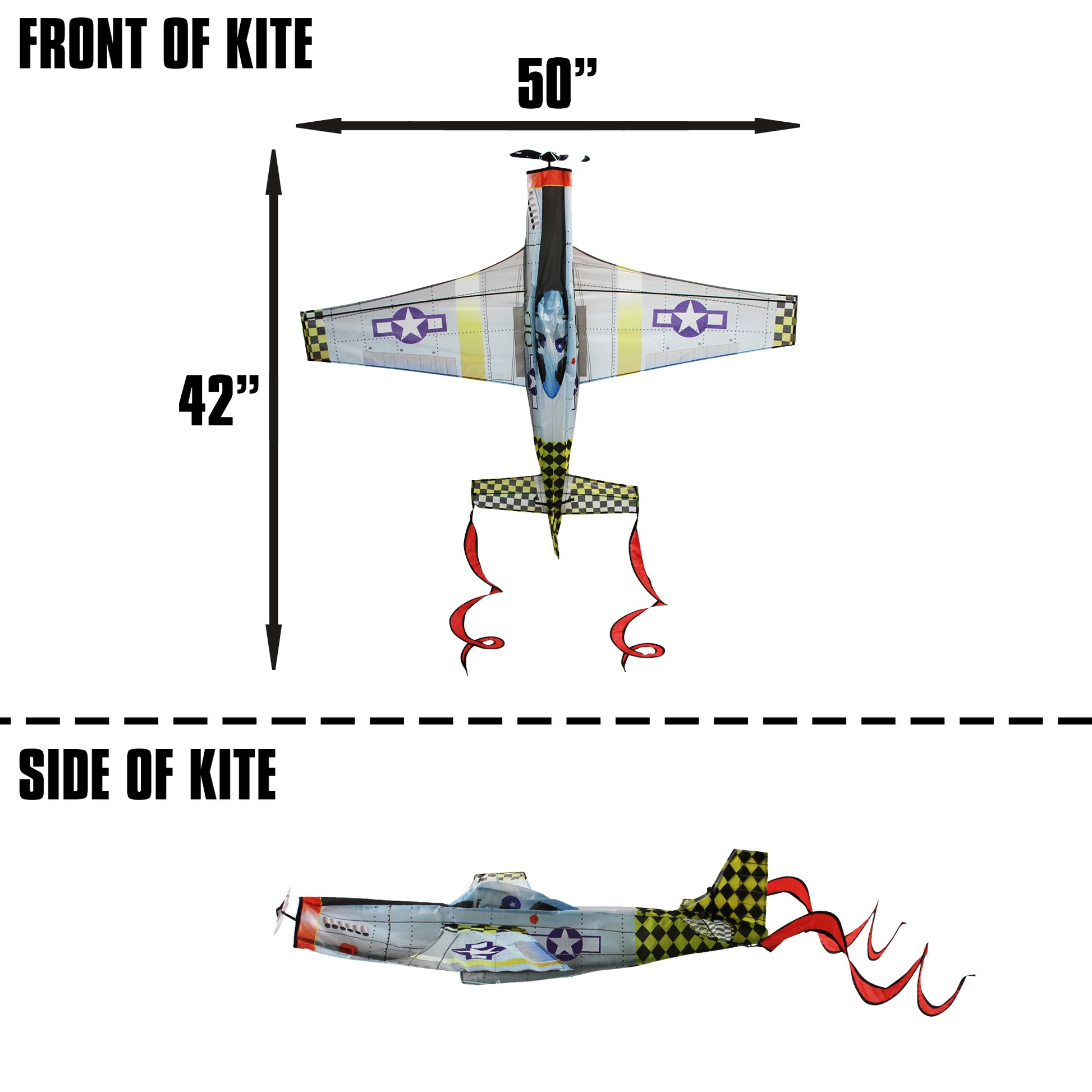windnsun supersize 3d mustang nylon kite dimensions