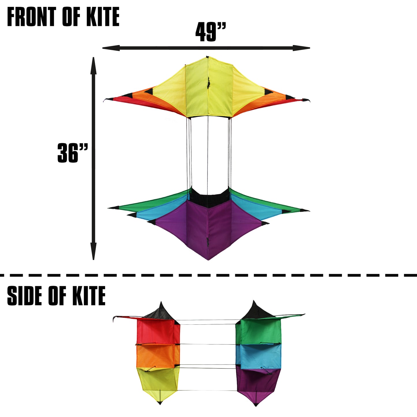 windnsun supersize cellular tristar 3d nylon kite dimensions
