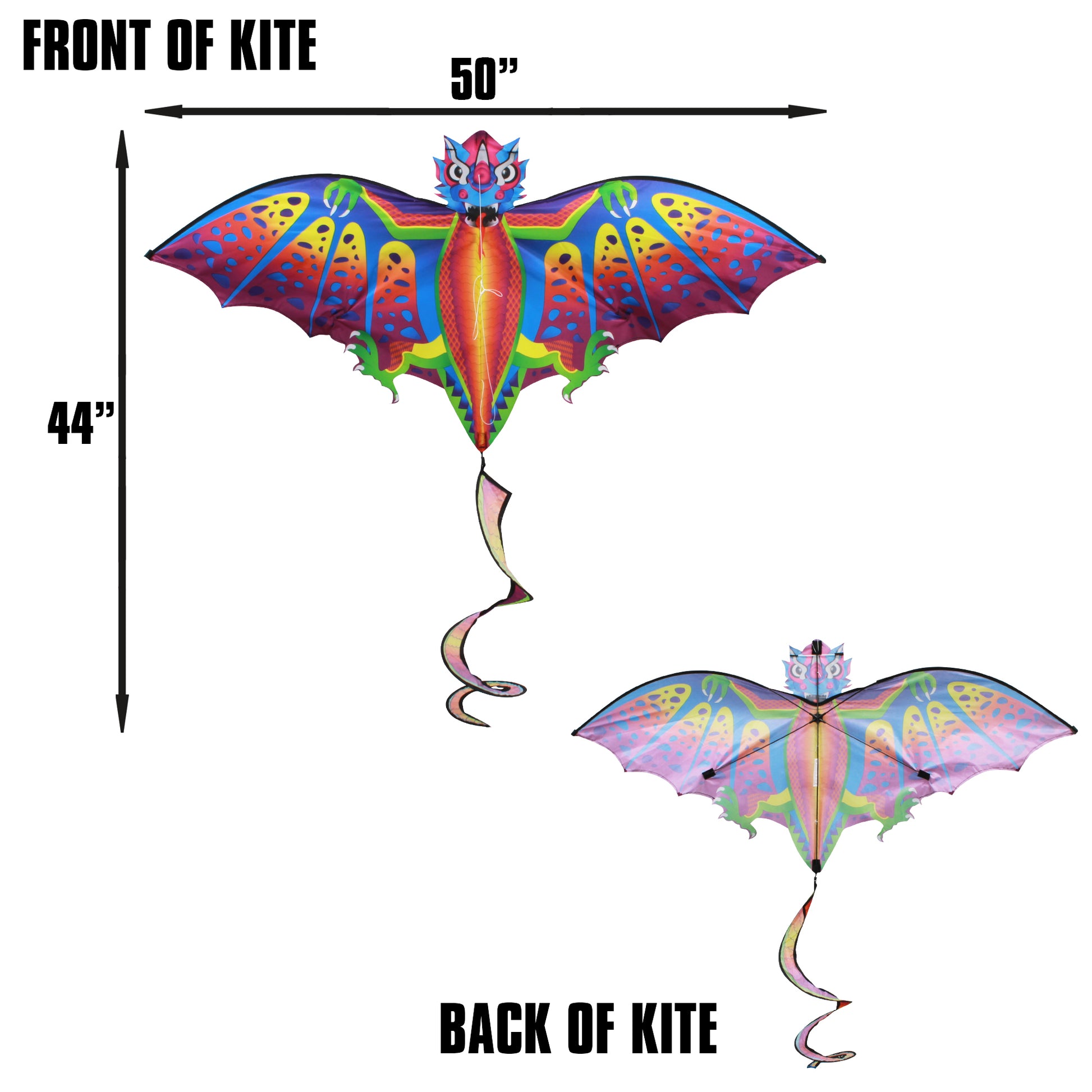 X Kites StratoKite Dragon Nylon Figure Kite Product Dimensions 50 inches wide by 44 inches tall