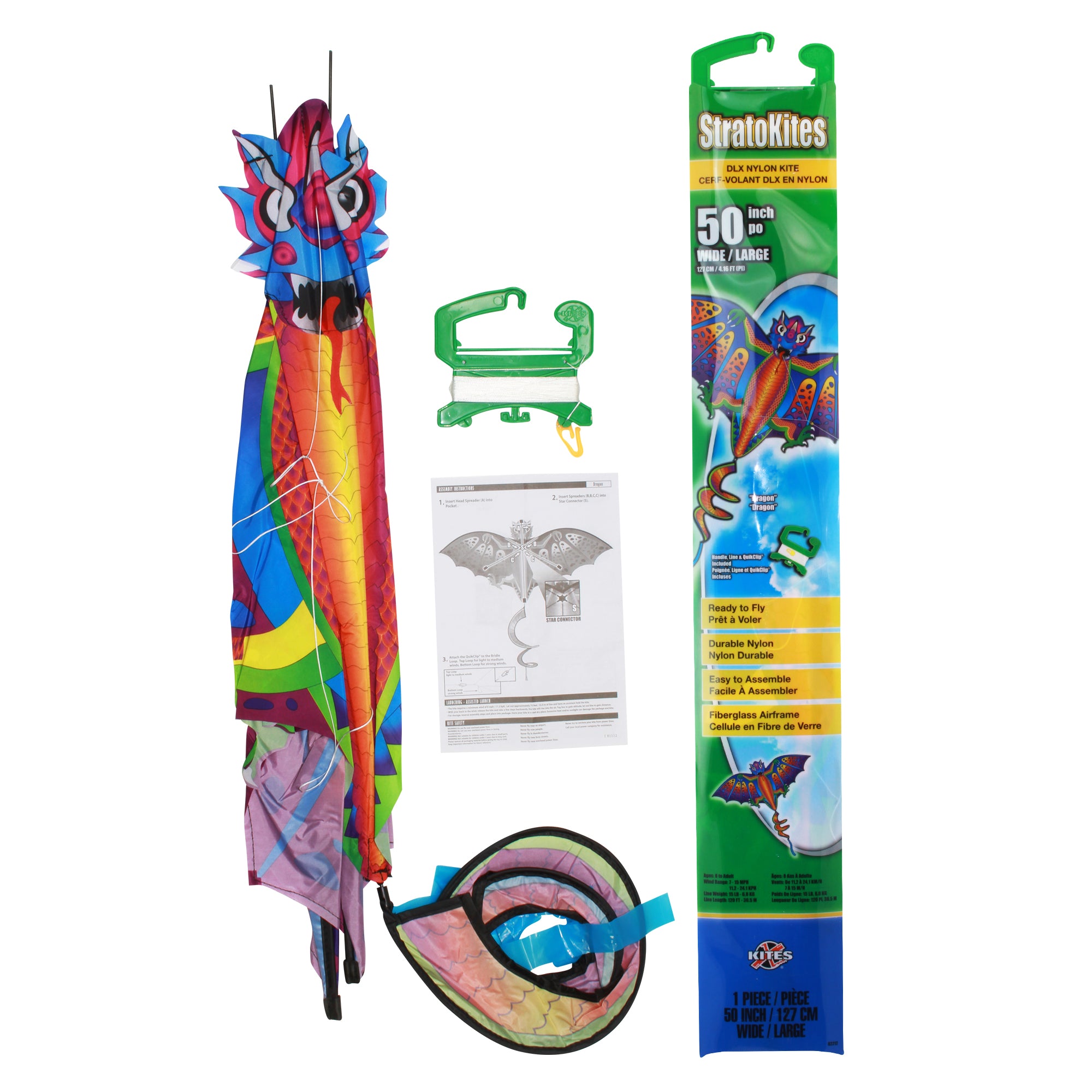 X Kites StratoKite Dragon Nylon Figure Kite, 54 Inches Tall