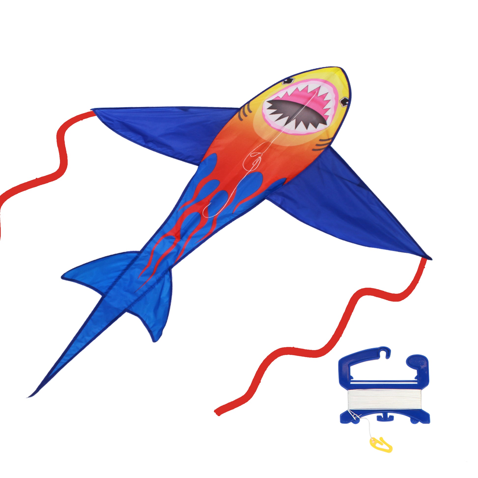 X Kites StratoKite Shark Nylon Figure Kite Product photo with handle