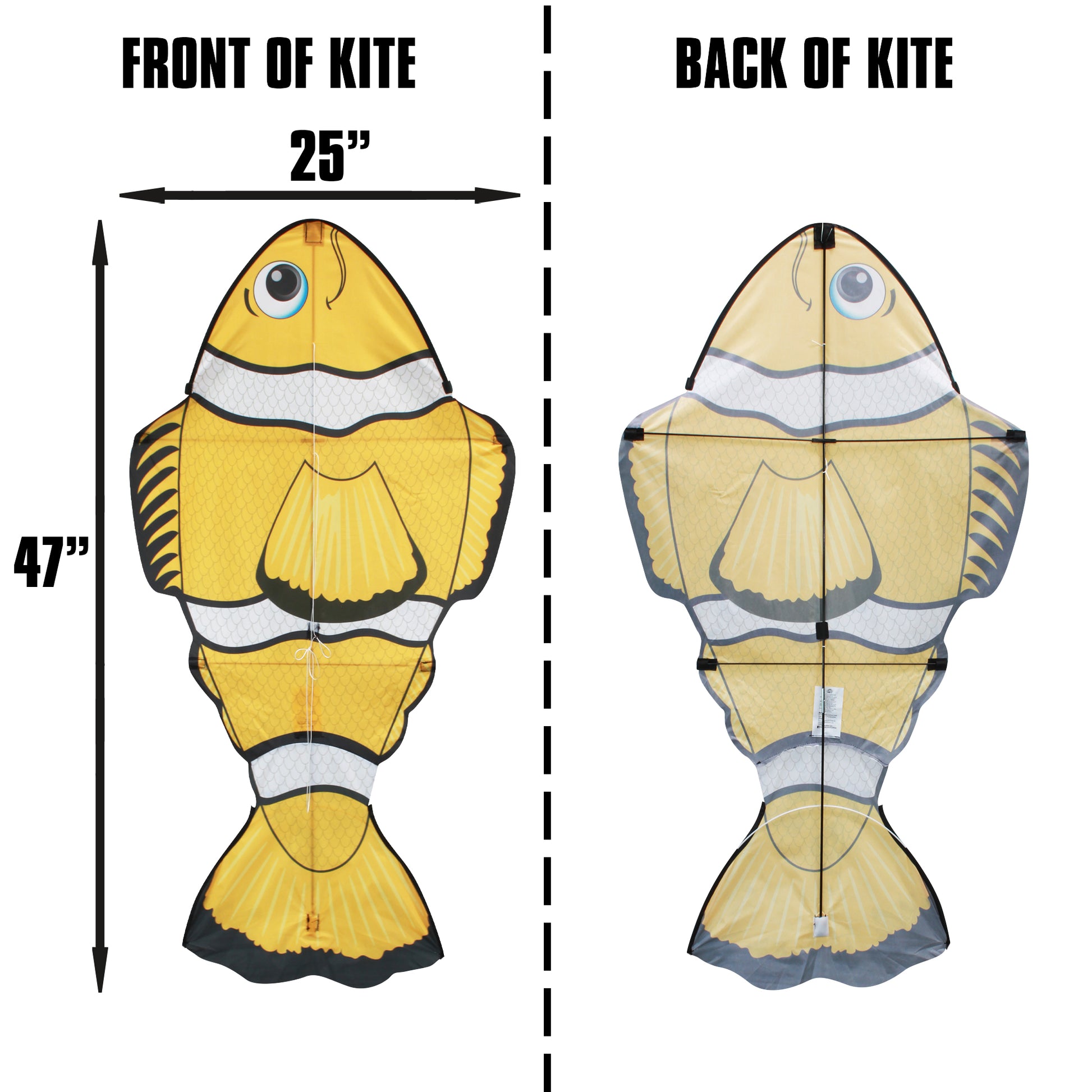 X Kites StratoKite ClownFish Nylon Figure Kite Product Dimensions 47 inches tall by 25 inches wide