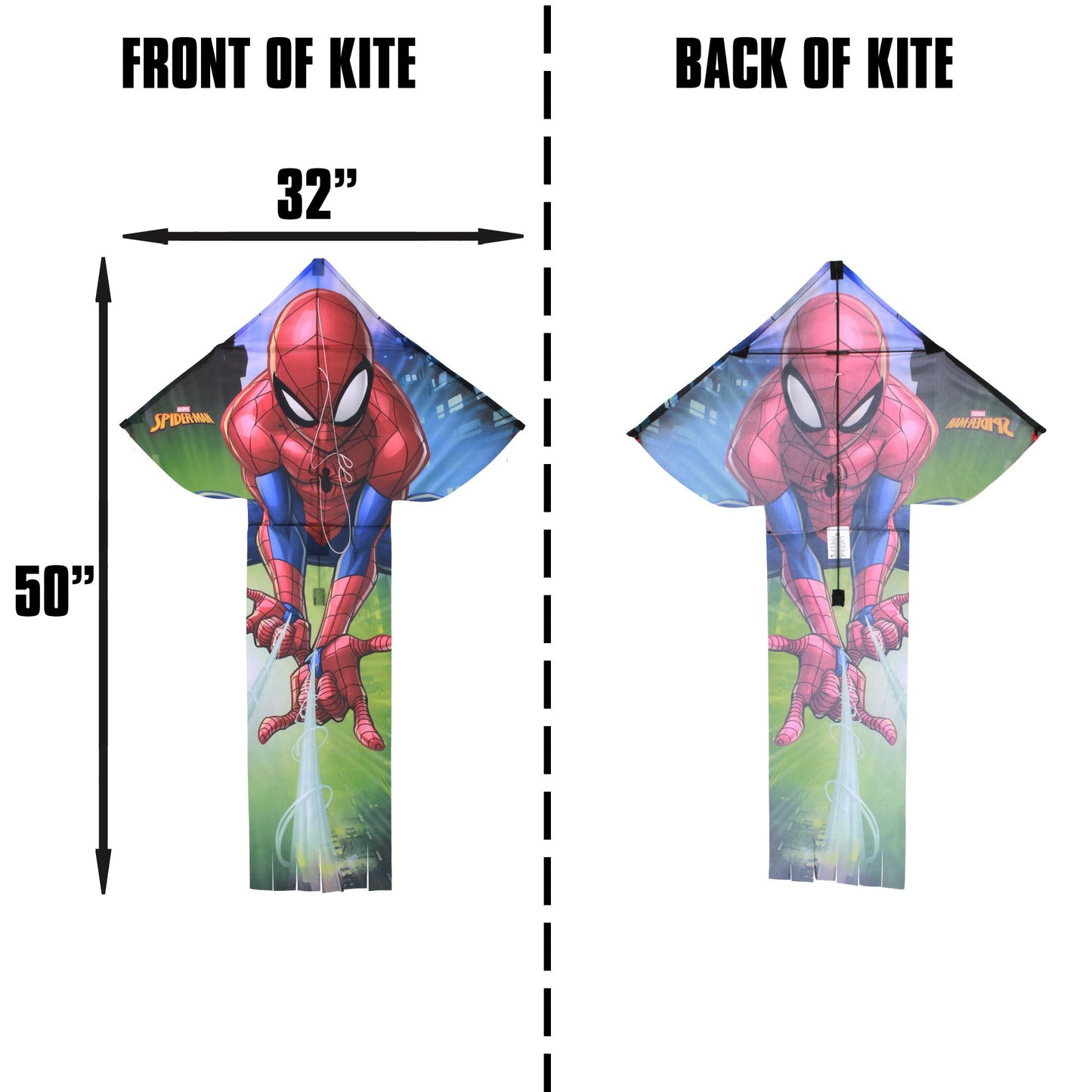 X Kites SkyFlier 50 Spider-Man + X Kites FaceKites Spider-Man Nylon Kite Bundle dimensions