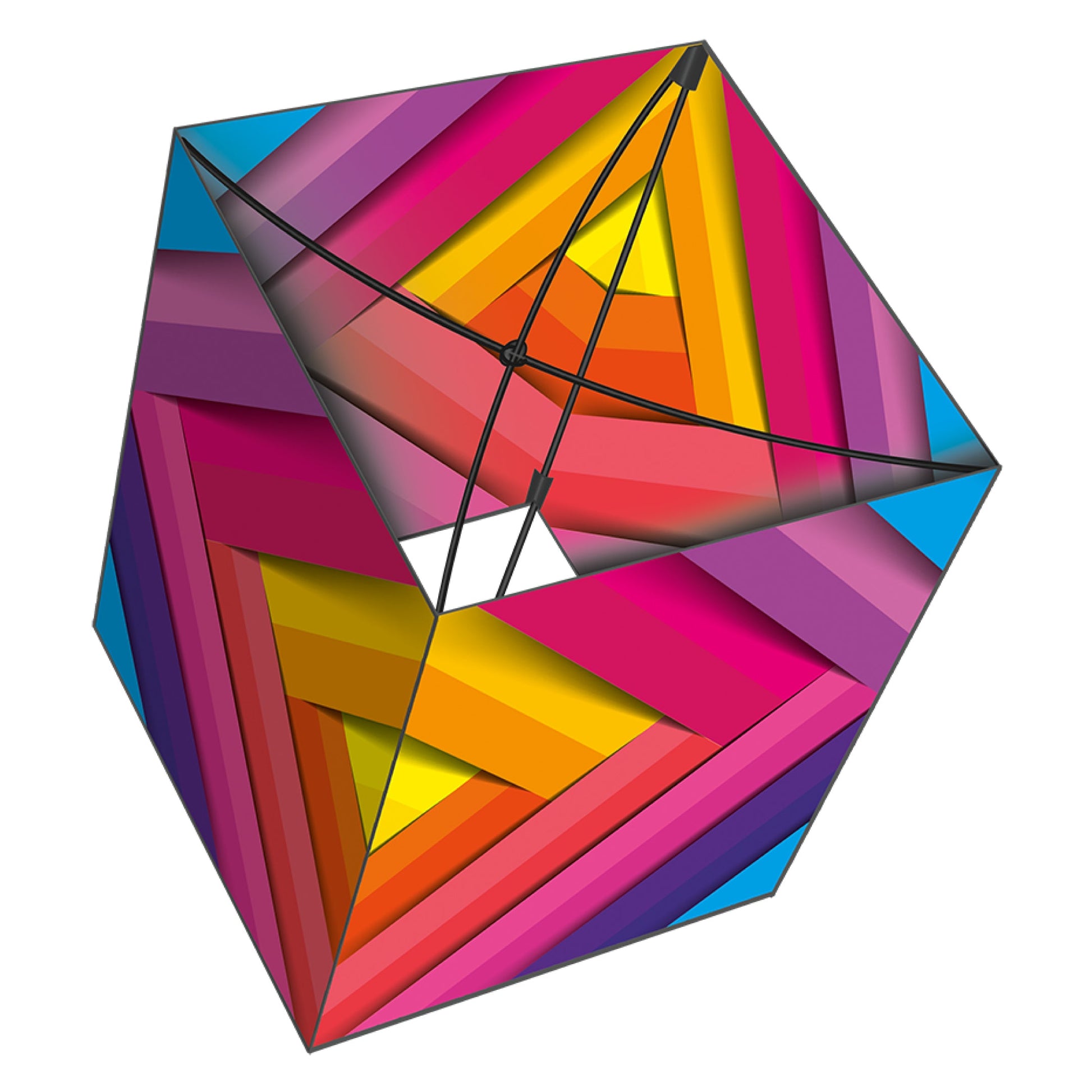X Kites Acro-Box Diamond Nylon 3D Box Kite, 15 Inches Tall