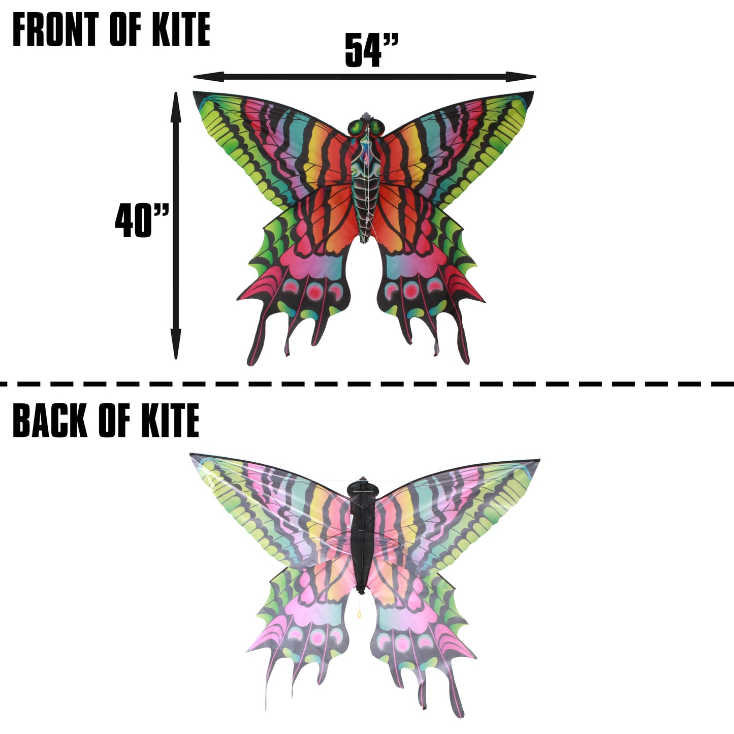 X Kites Air Watch Butterfly DLX 3D Nylon Kite dimensions