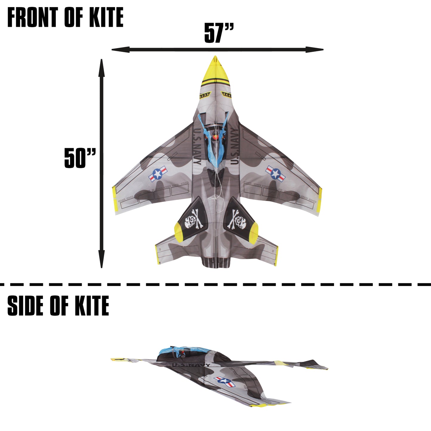 X Kites Air Watch Jet DLX 3D Nylon Kite dimensions