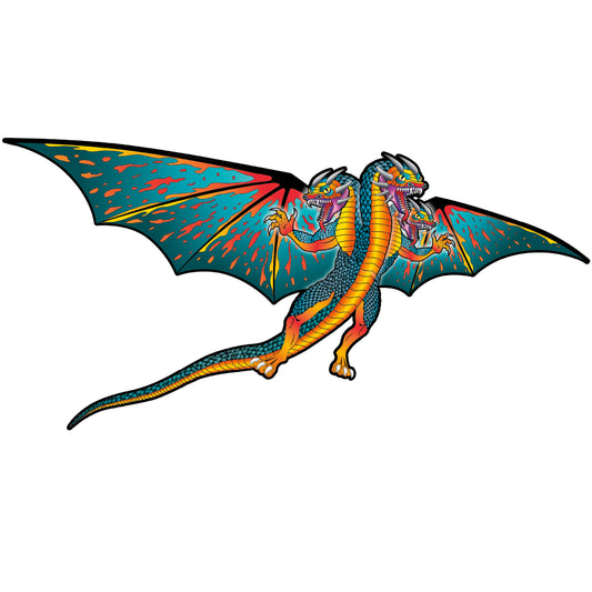 WindNSun SuperSized Three-Headed Dragon 3D Nylon Kite, 76 Inches Wide