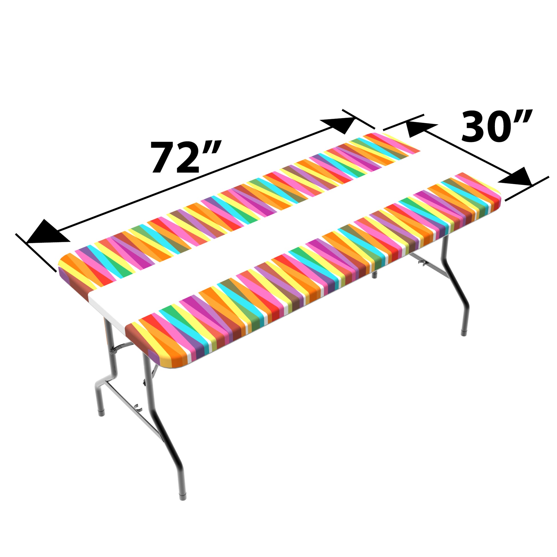 TableCloth PLUS 72" Laces Fitted Polyester Tablecloth for 6' Folding Tables dimensions