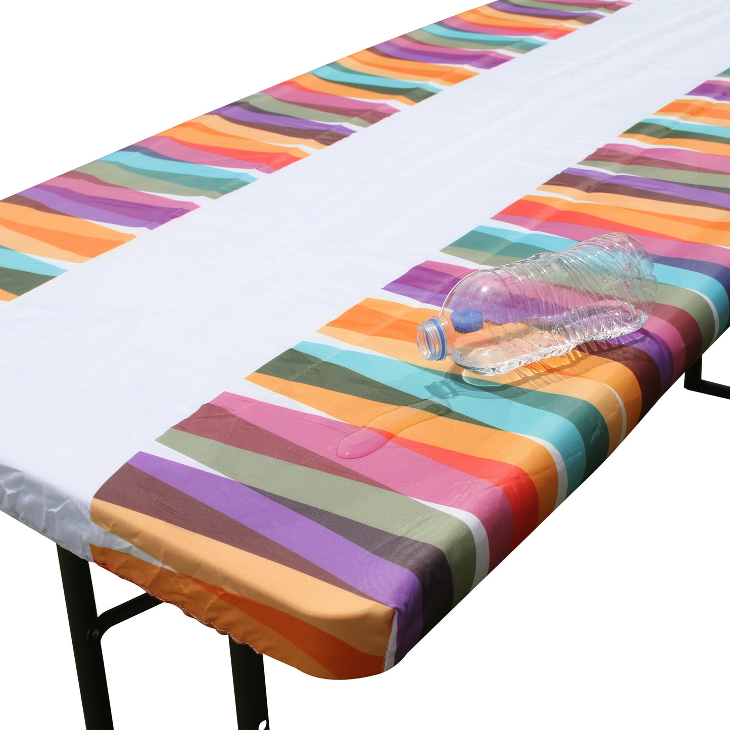 TableCloth PLUS 96" Laces Fitted Polyester Tablecloth for 8' Folding Tables is water resistant