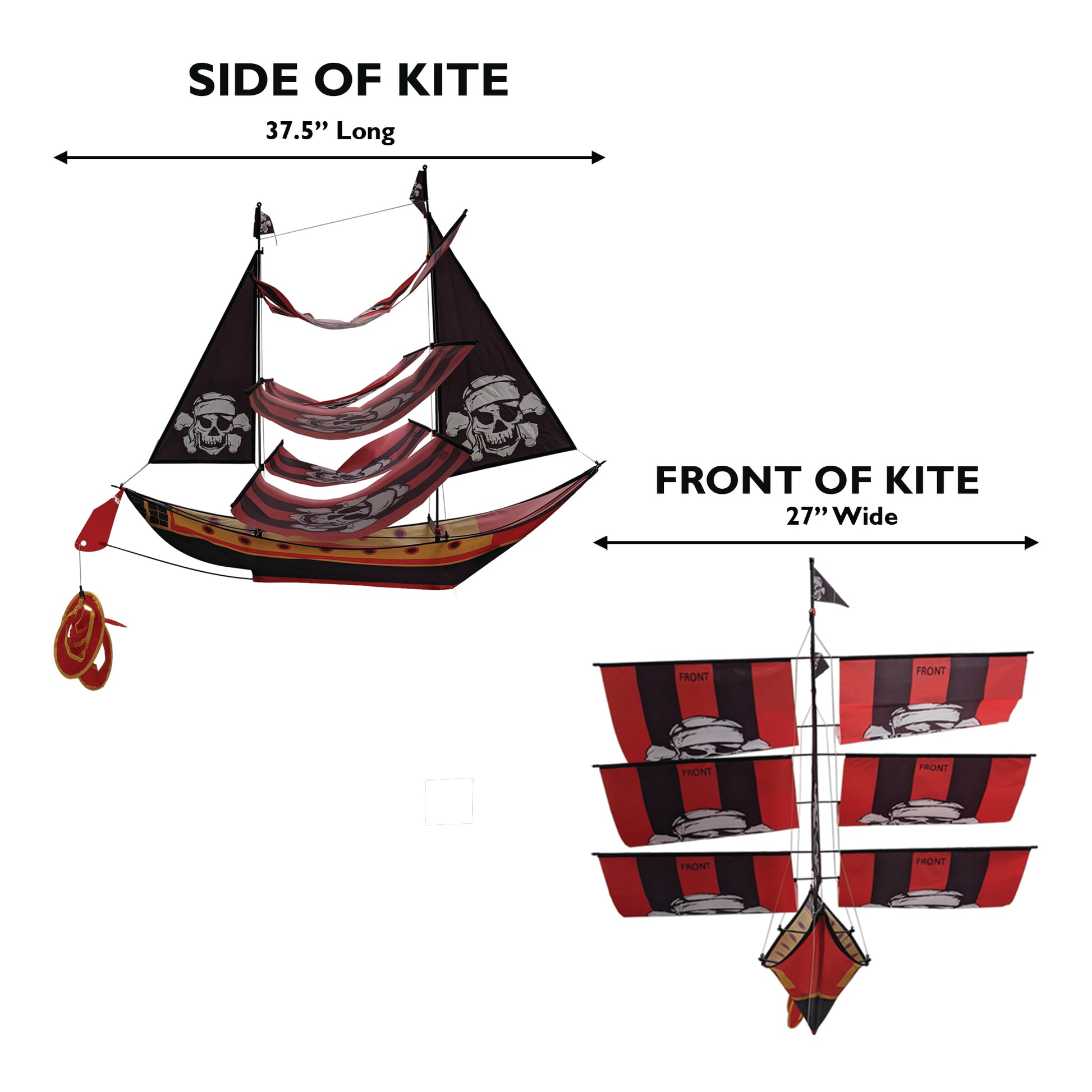 windnsun supersize 3d pirateship nylon kite dimensions