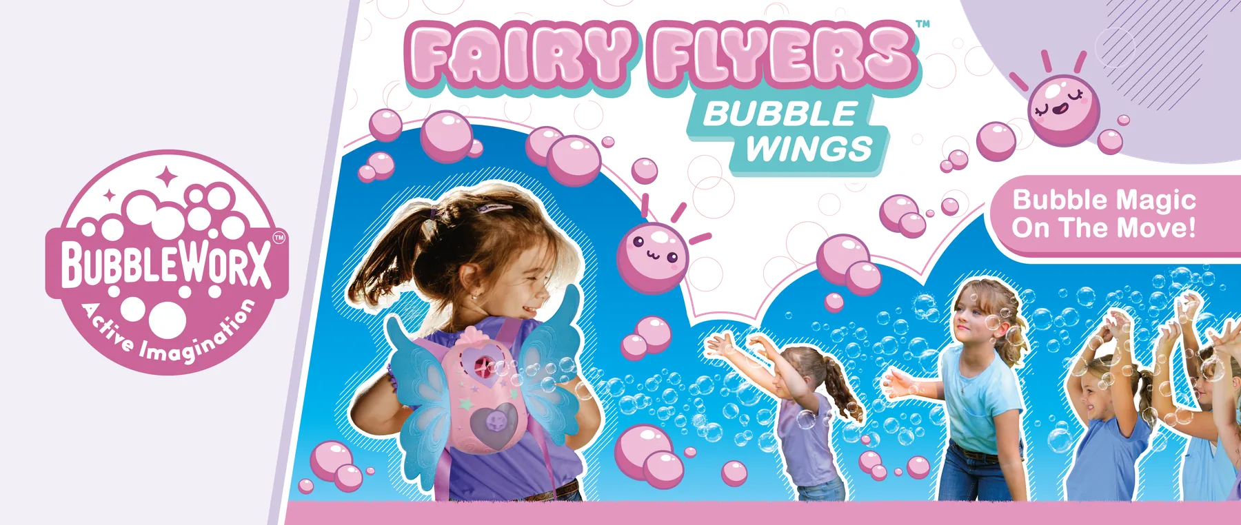 Children playing with wearable bubble toys